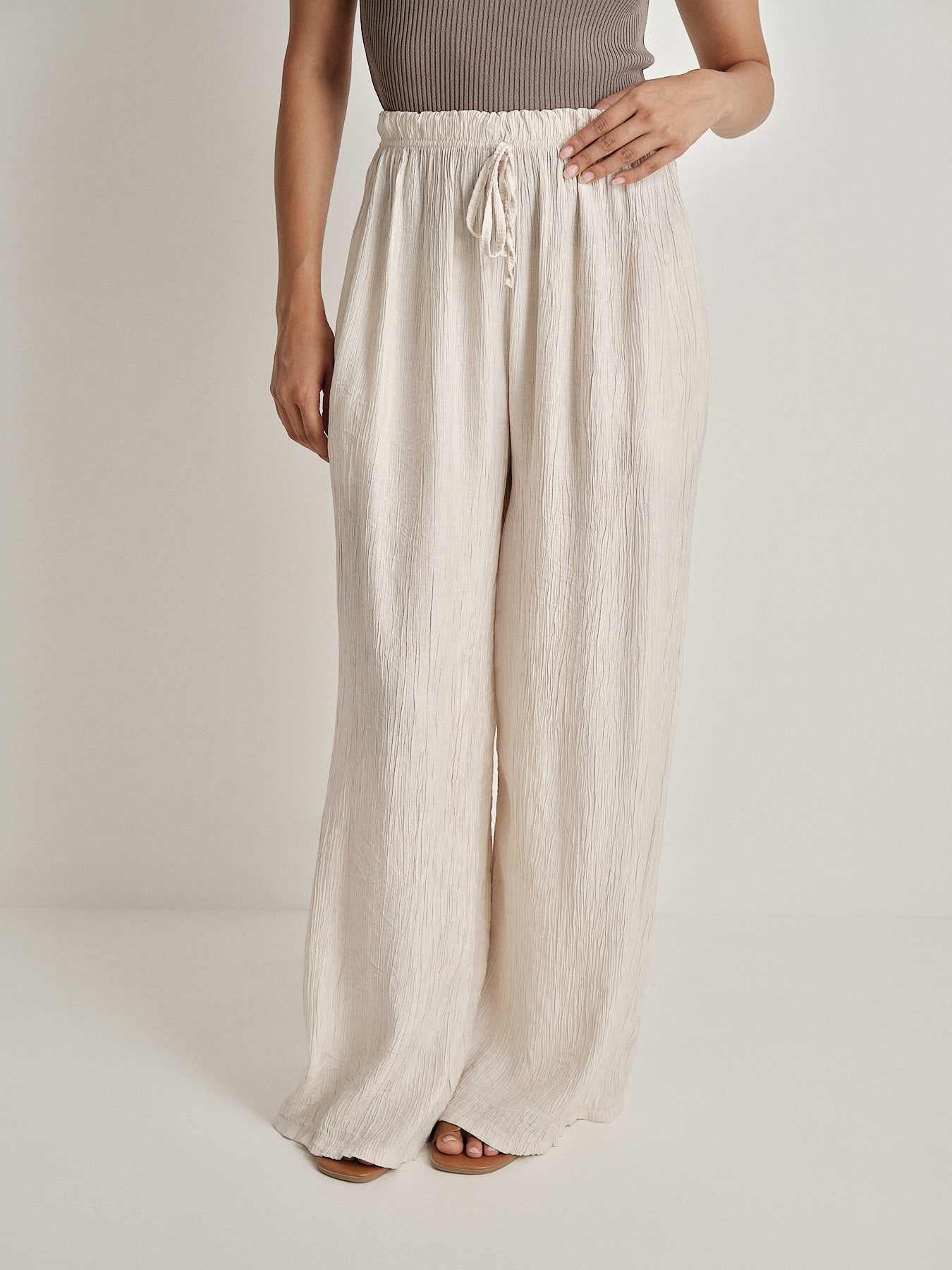 Pantalone garzato marna